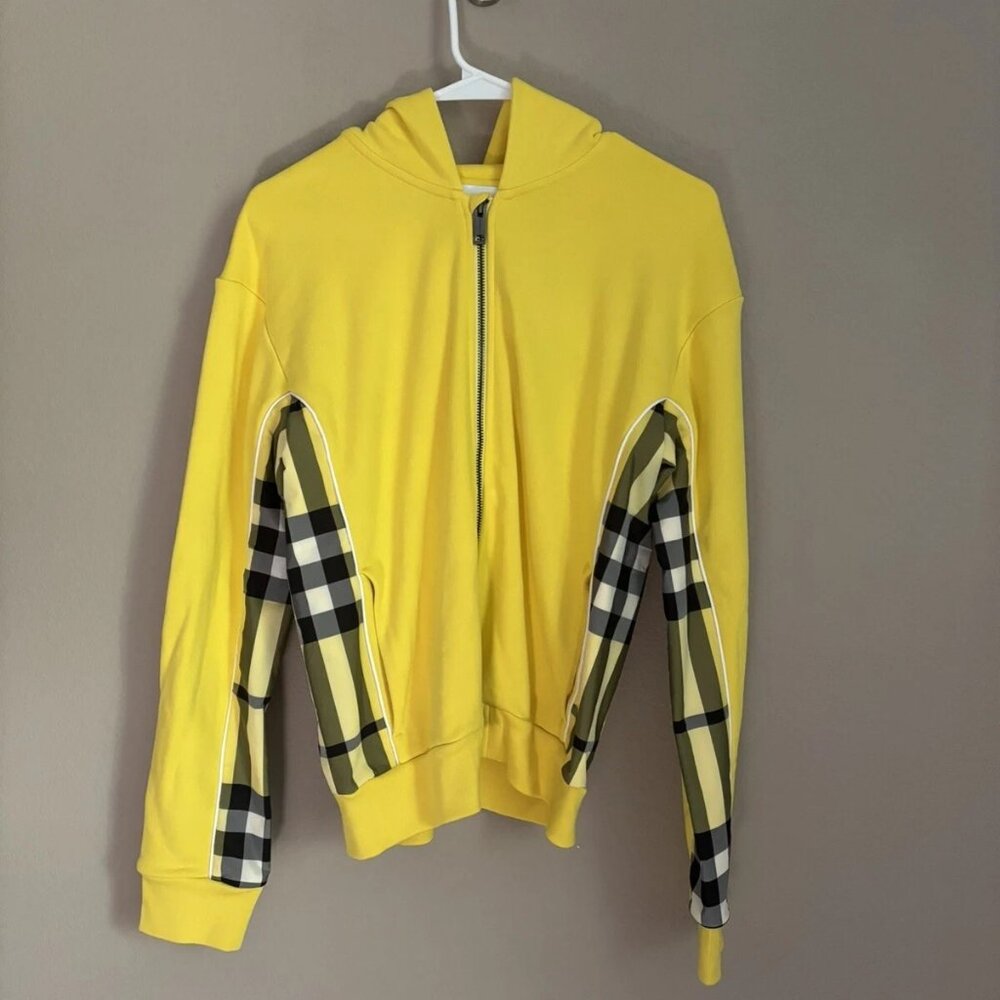 NWT Authentic Burberry Kids' Graham Check Panel Cotton Hoodie sz 14 years old